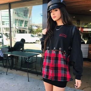 LF | Tops | Lf Half Flannel Sweatshirt 